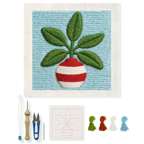 Punch needle — plante en pot — visuel de la référence