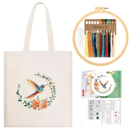Sac en toile — colibri et couronne — visuel de la référence