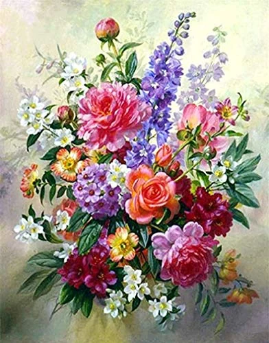Grand bouquet coloré — point de croix — visuel de la référence