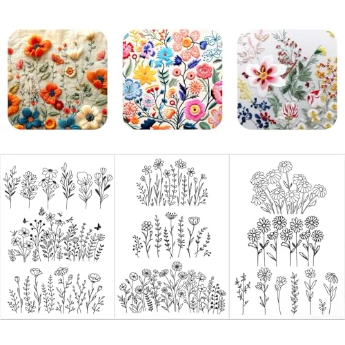 JIYIN — trois feuilles de motifs floraux — visuel de la référence