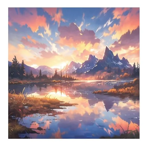 Coucher de soleil sur le lac — visuel de la référence