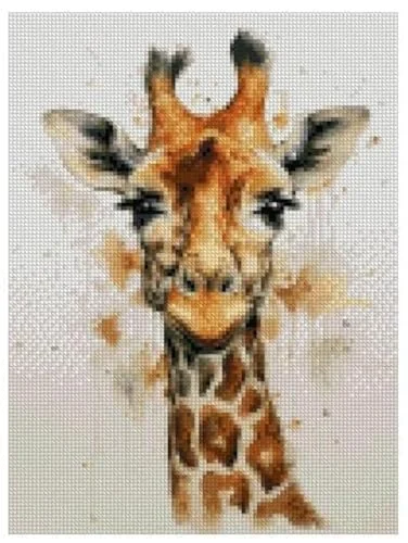 Portrait de girafe — point de croix compté — visuel de la référence