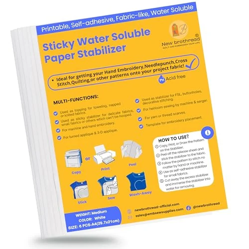 New brothread — six feuilles hydrosolubles A4 — visuel de la référence
